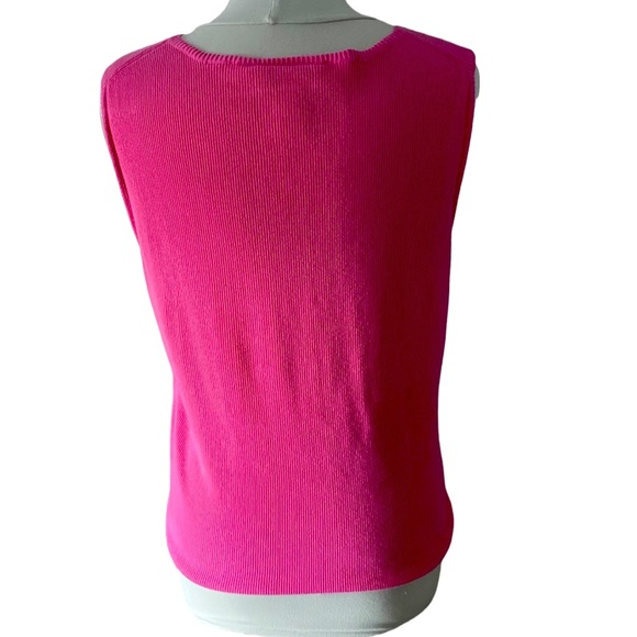 Talbots pink, mostly cotton soft sweater tank top. Size XL. Sleeveless. - Picture 2 of 9